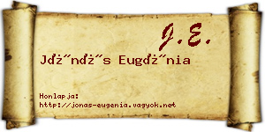 Jónás Eugénia névjegykártya